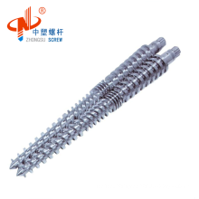 Conical twin screw and barrel for profile